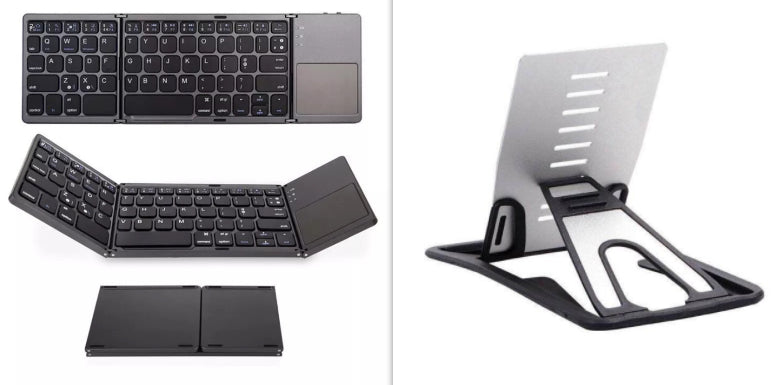 Folding Tablet Phone Computer Wireless Foldable Bluetooth Keyboard Multi-Function Button