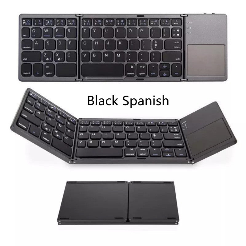 Folding Tablet Phone Computer Wireless Foldable Bluetooth Keyboard Multi-Function Button