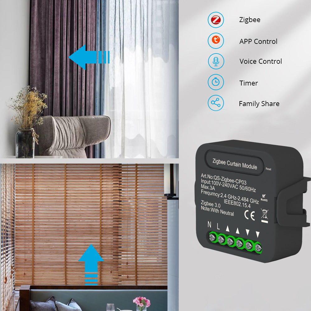 Smart WiFi Curtain Motor remote control with curtains