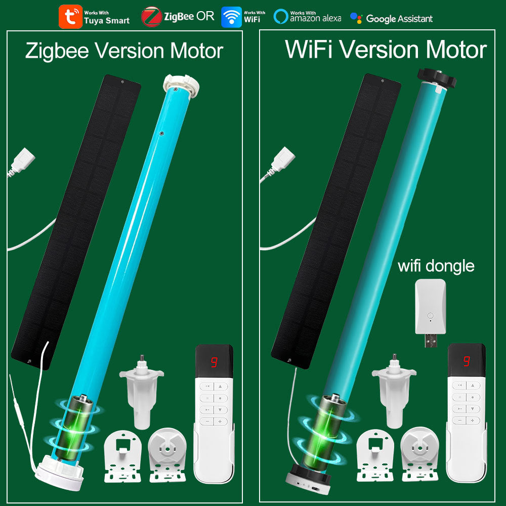 Blue zigbee electric curtain motor with bracket and control wires