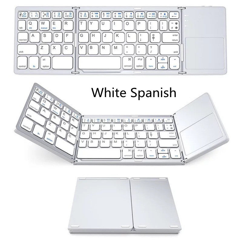 Folding Tablet Phone Computer Wireless Foldable Bluetooth Keyboard Multi-Function Button